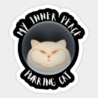 My inner peace Purring cat Sticker